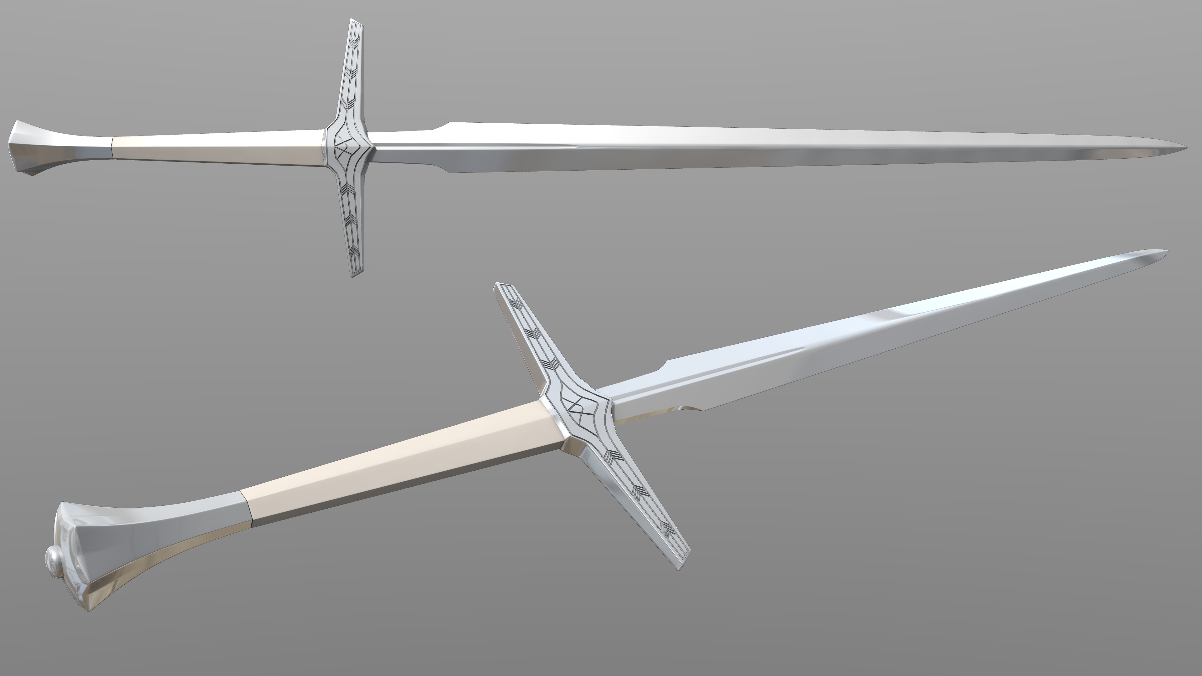 Witcher Silver Sword Geralt of Rivia netlfix 3d Print Cosplay Prop